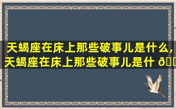 天蝎座在床上那些破事儿是什么,天蝎座在床上那些破事儿是什 🌷 么意思